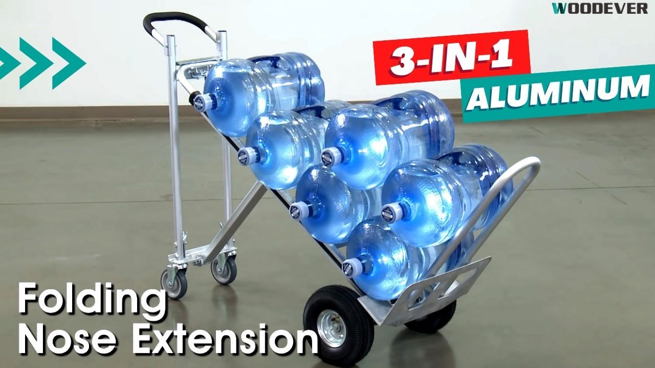 3-in-1 hybrid aluminum hand truck with pneumatic wheels factory direct sale
