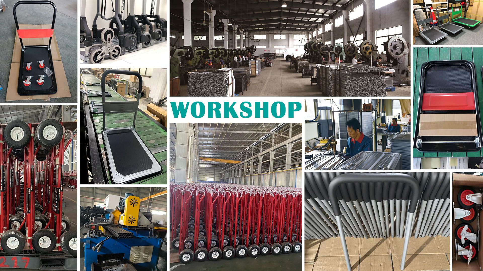hand truck and platform cart manufacturing workshop at the BSCI factory 