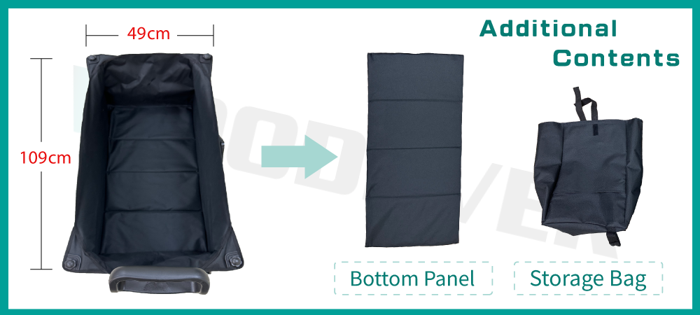 Additional accessories for WOODEVER wagon cart from WOODEVER Handcart Supplier, including the handcart bottom board and storage bag.