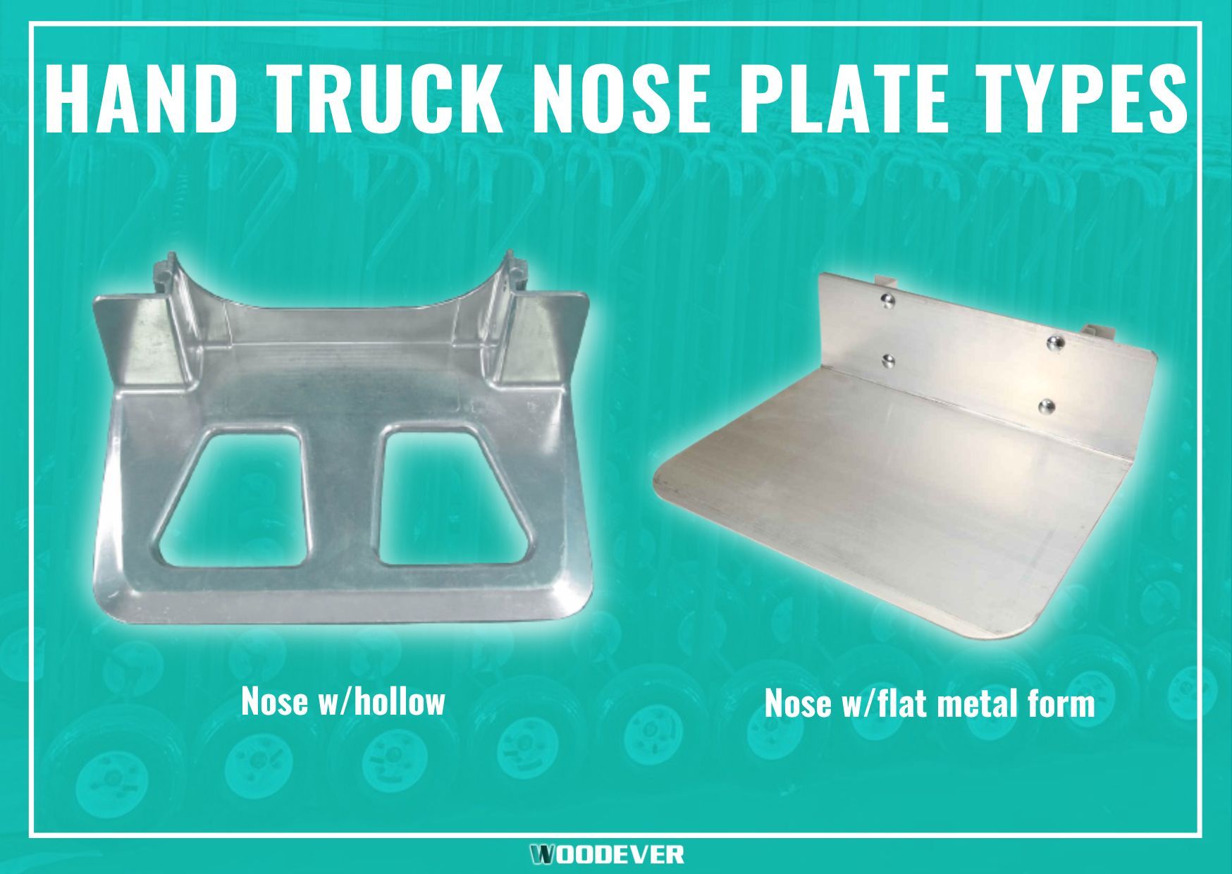 Заменяемые носовые пластины для ручных тележек: плоская металлическая носовая пластина, носовая пластина с полостью
